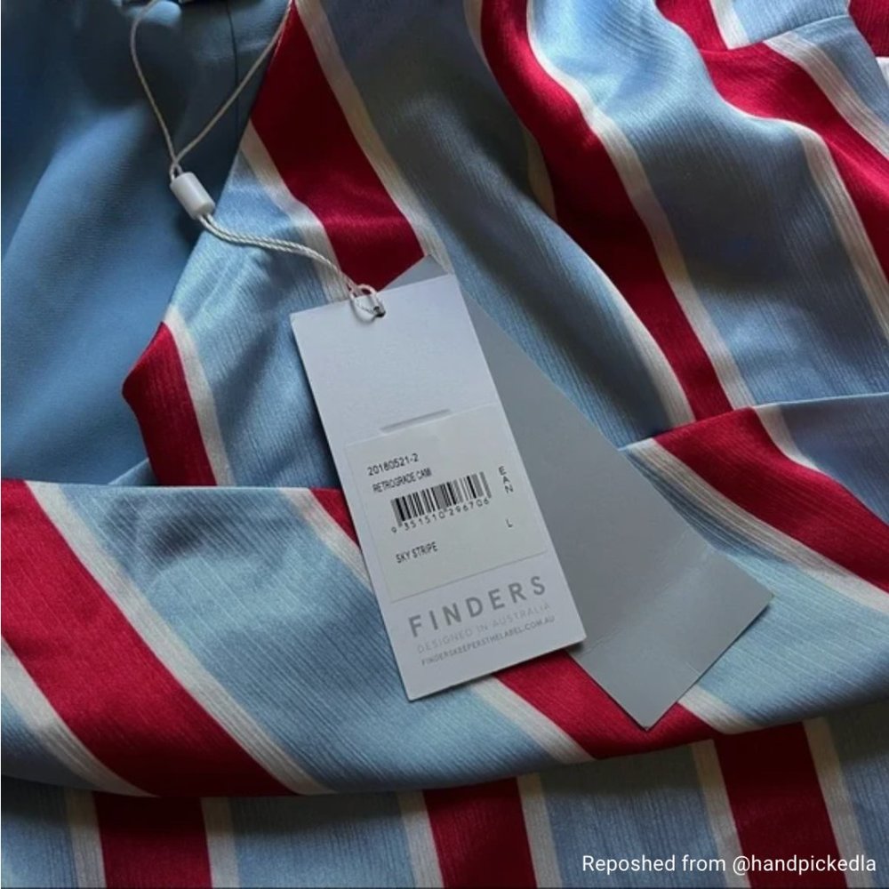 NWT Finders Keepers - blue red stripe wrap tank top - Picture 5 of 6